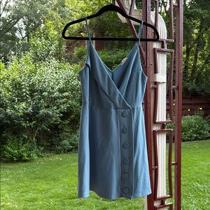 Silence + Noise Blue Spaghetti Strap Mini Sundress